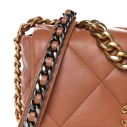 Chanel Lambskin Quilted Large Chanel 19 Flap Brown 8 of 15