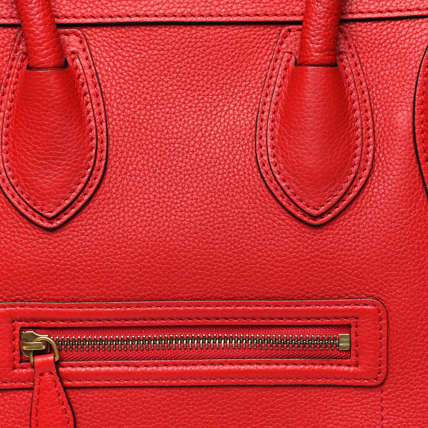 Drummed Calfskin Mini Luggage Coquelicot