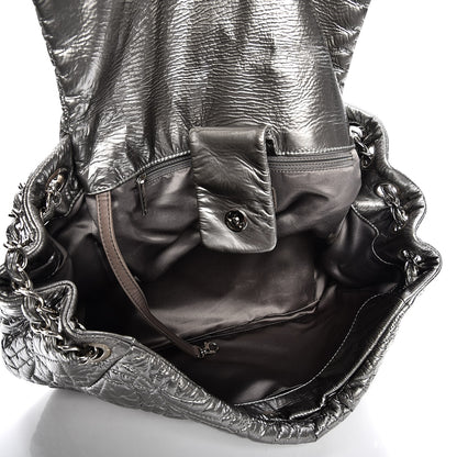 Chanel Vinyl Graphic Edge Accordion Flap Bag Silver 5 of 8