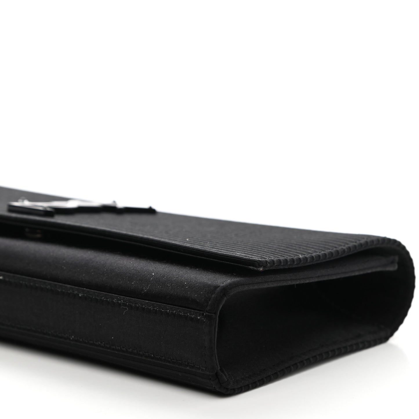 Satin Monogram Cassandre Clutch Black