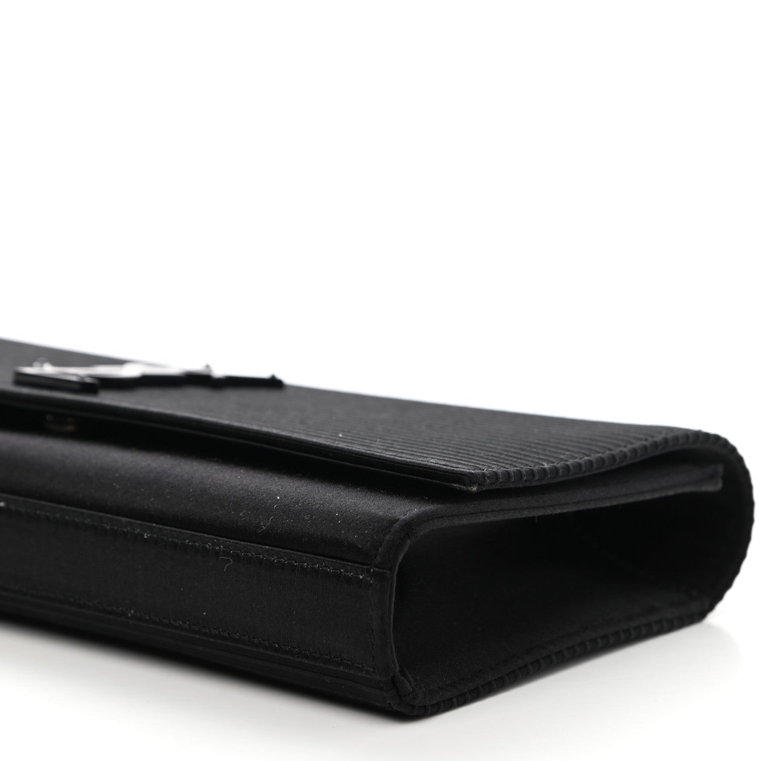 Saint Laurent Satin Monogram Cassandre Clutch Black 8 of 8