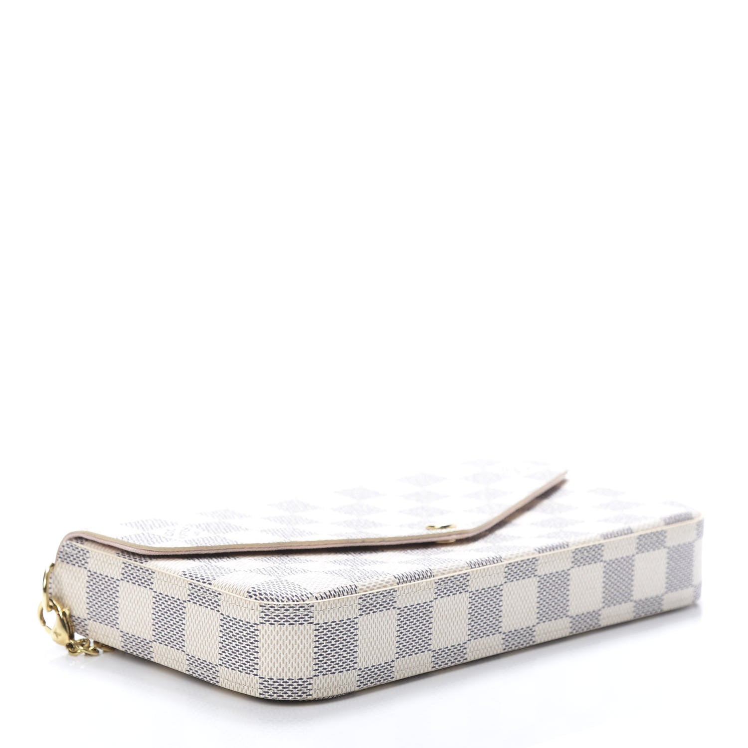 Louis Vuitton Damier Azur Pochette Felicie Chain Wallet Rose Ballerine 5 of 14