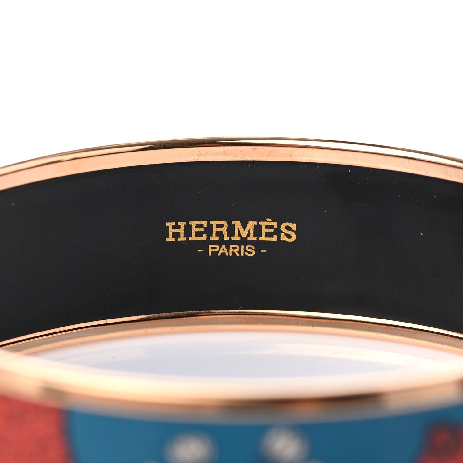Hermes Enamel Printed Wide Les Leopards Bracelet 65 Folk 4 of 5