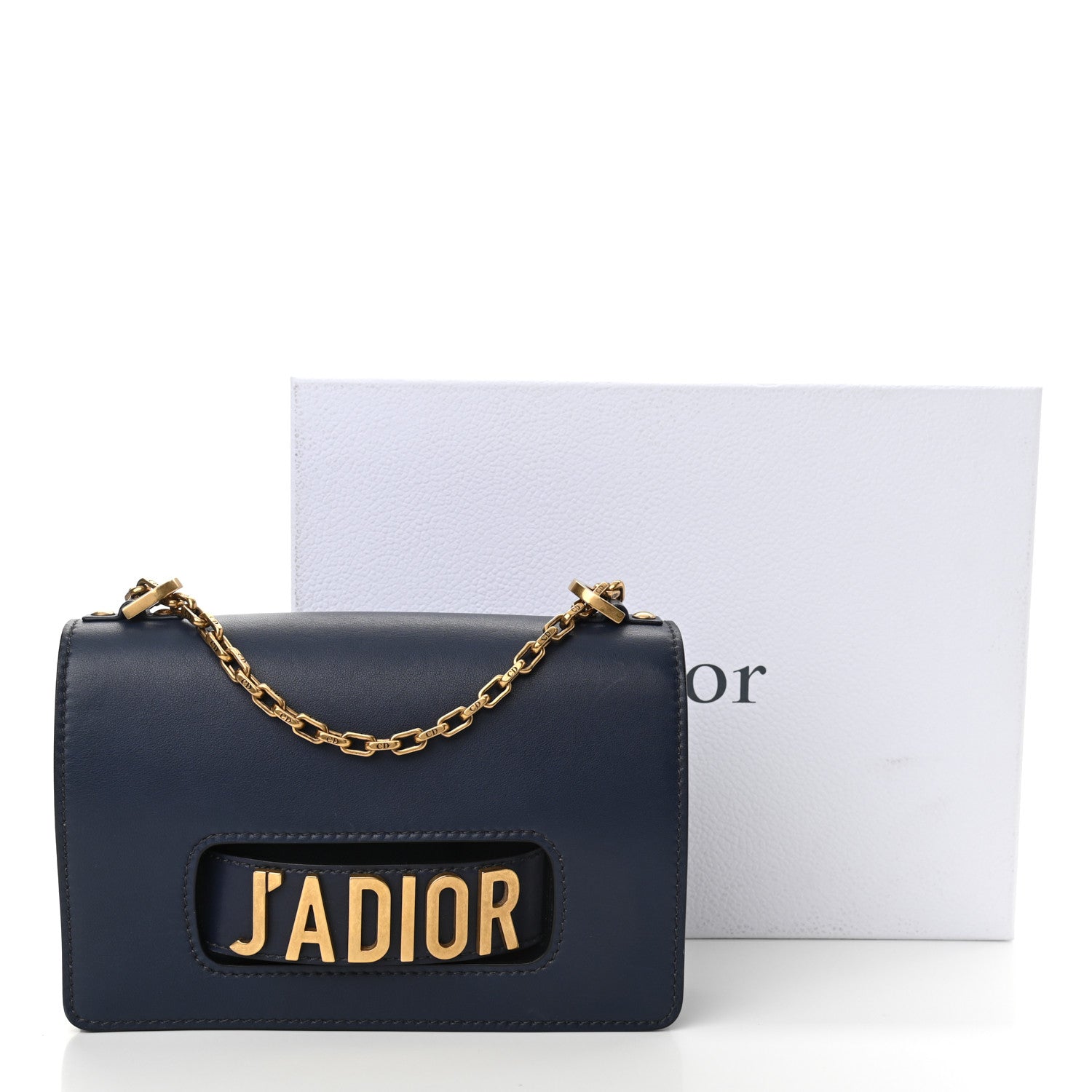 Christian Dior Calfskin J'Adior Chain Flap Bag Navy Blue 9 of 9