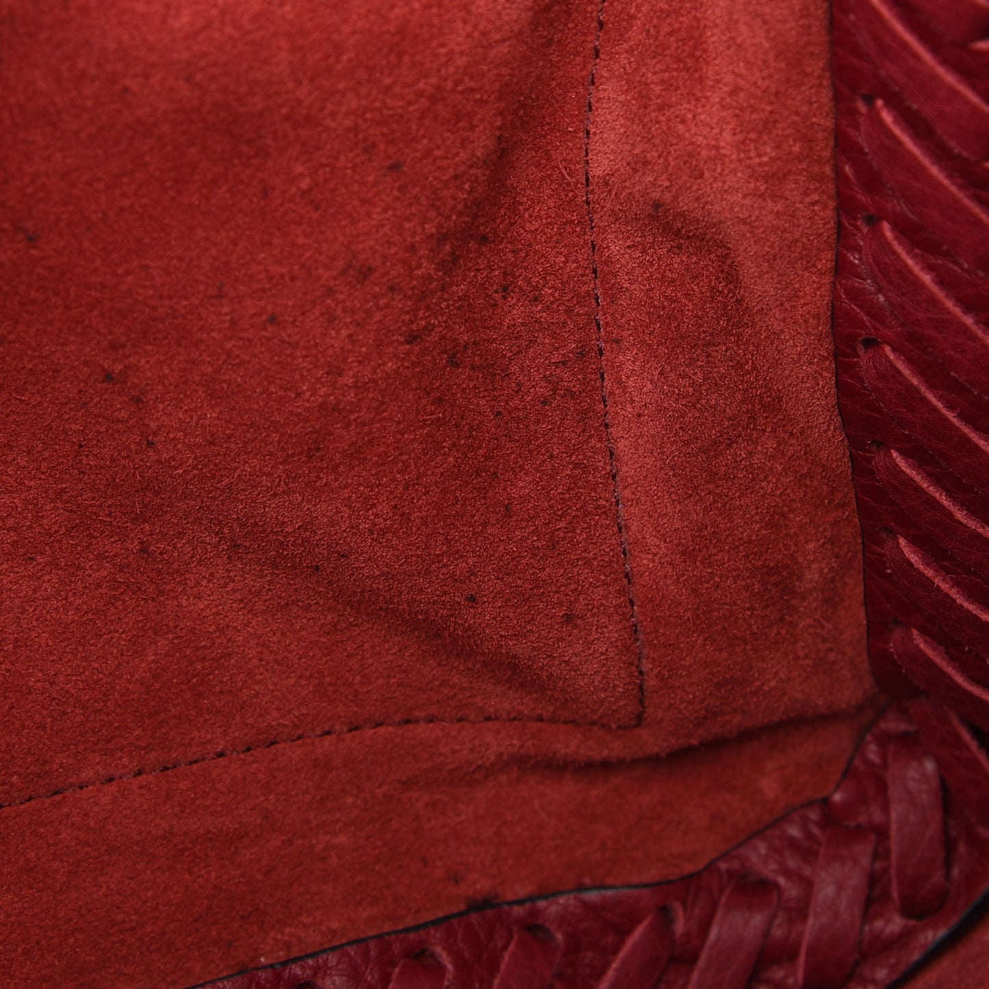 Grained Calfskin C Rockee Scarab Fringe Shoulder Bag Scarlet