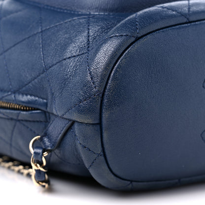 Chanel Sheepskin Caviar Quilted Daily Round Backpack Blue 8 of 16