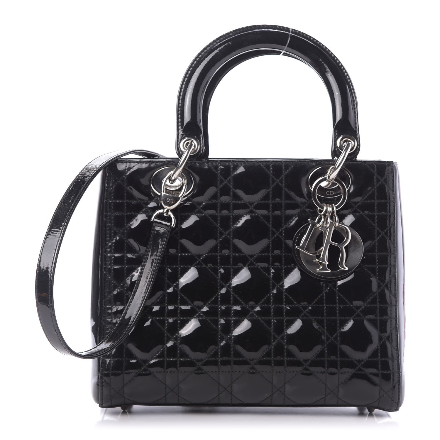Christian Dior Patent Cannage Medium Lady Dior Black 1 of 10