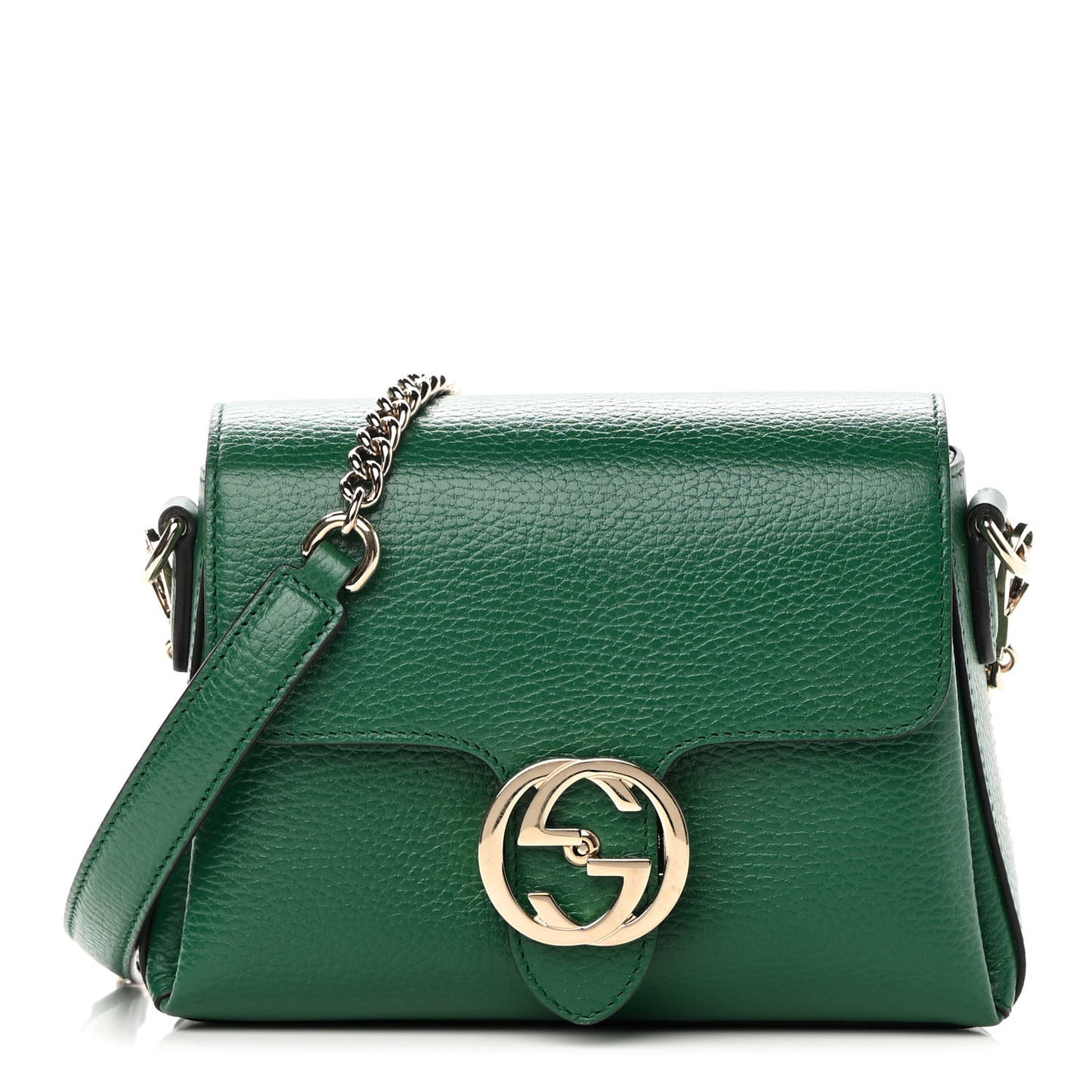 Dollar Calfskin Interlocking G Crossbody Bag Emerald