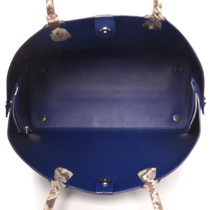 Christian Dior Calfskin Python Handle Large Addict Shopping Tote Blue 5 of 8