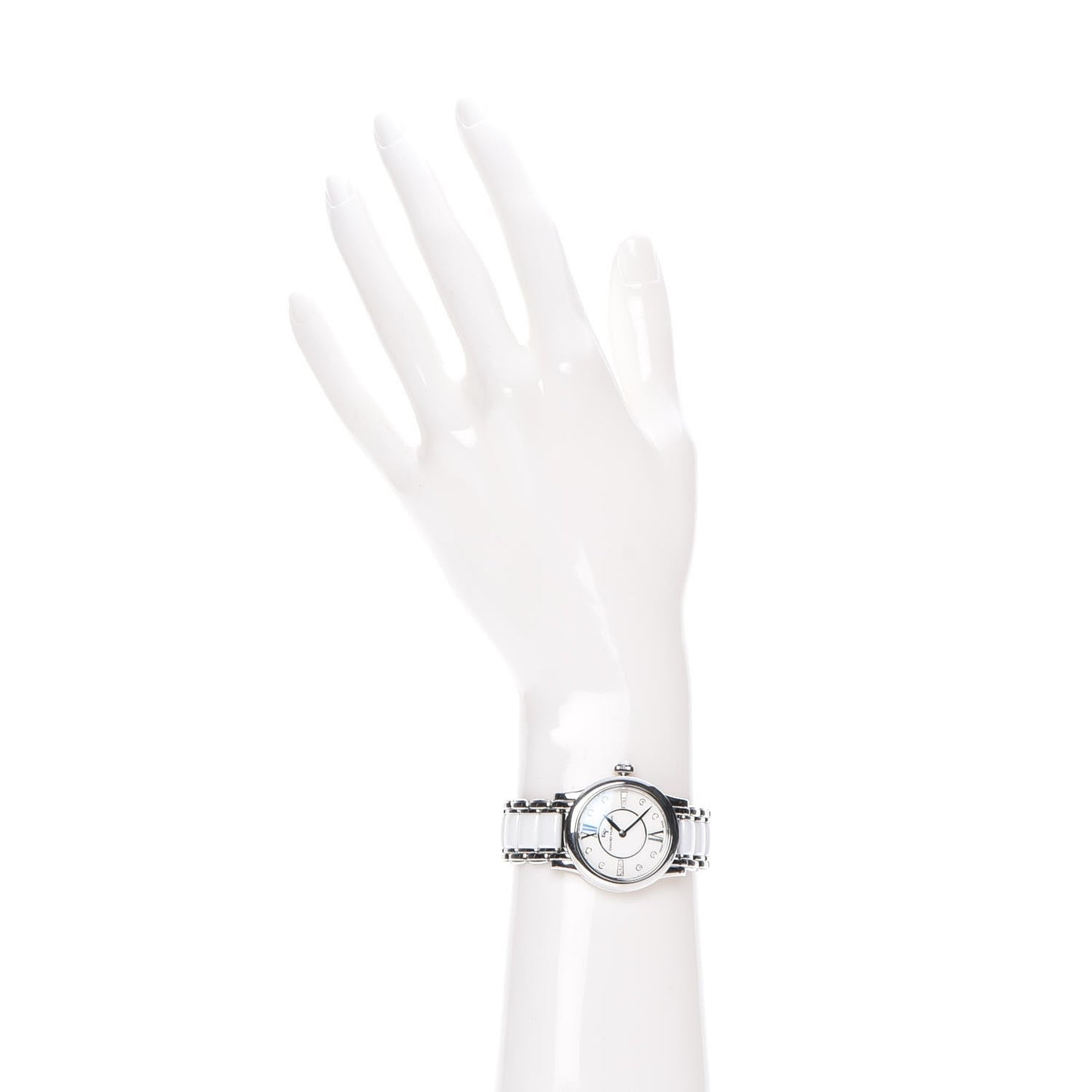 Stainless Steel Ceramic Diamond 30mm Classic Quartz Watch White