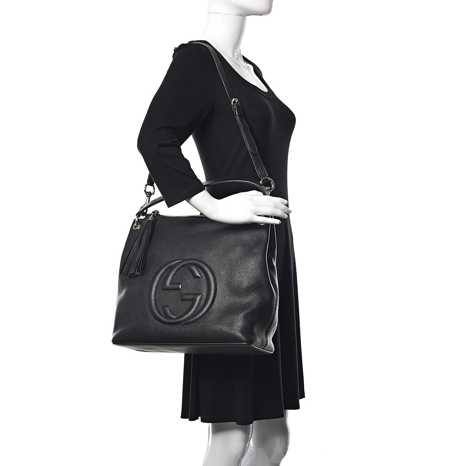 Gucci Pebbled Calfskin Large Soho Hobo Black 2 of 13