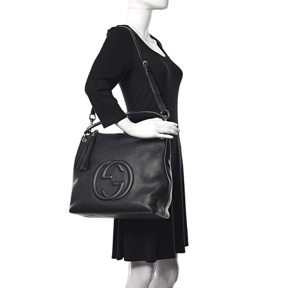 Gucci Pebbled Calfskin Large Soho Hobo Black 2 of 13