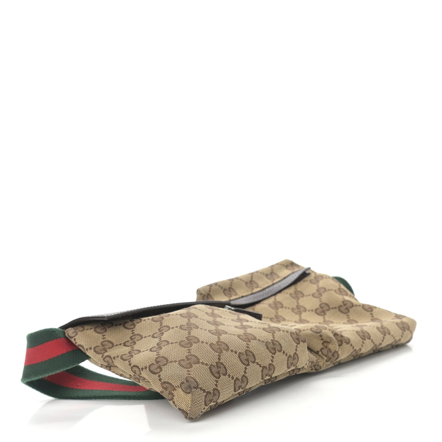 GG Monogram Double Pocket Belt Bag Dark Brown