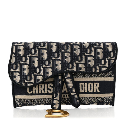 Christian Dior Oblique Saddle Belt Bag Blue 1 of 13