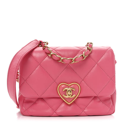 Chanel Lambskin Plexiglass Quilted Coco Love Mini Flap Pink Pink 1 of 11