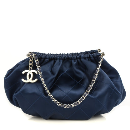 Chanel Satin Diamond Stitch Croissant Pochette Blue 1 of 7