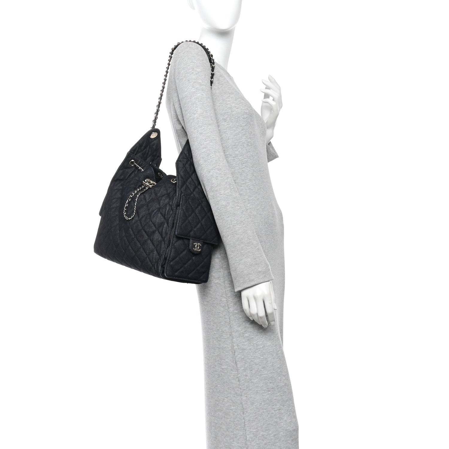 Chanel Denim Quilted Medium Chanel 25 Handbag Dark Blue 2 of 11