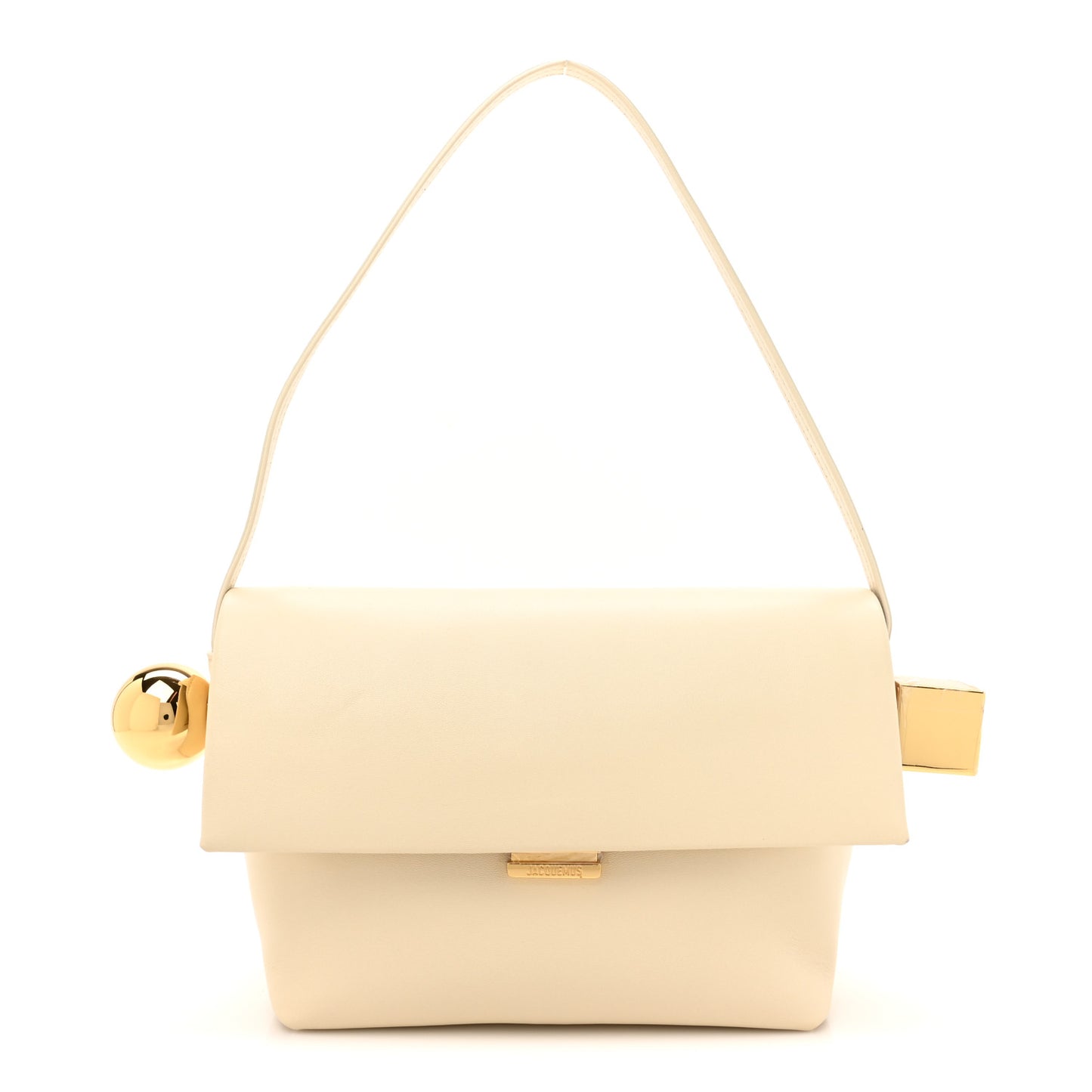 Smooth Calfskin Le Rond Carre Shoulder Bag Light Ivory