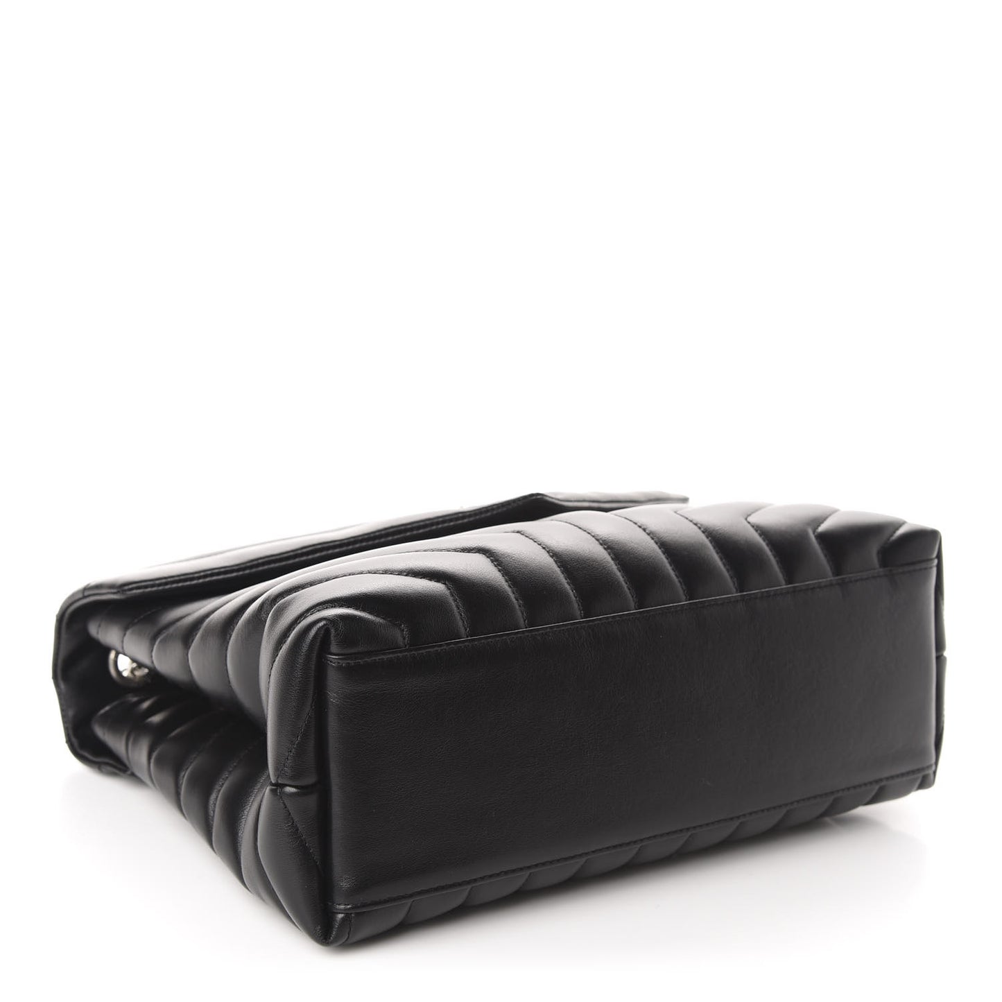 Calfskin Y Quilted Monogram Medium Loulou Chain Satchel Black