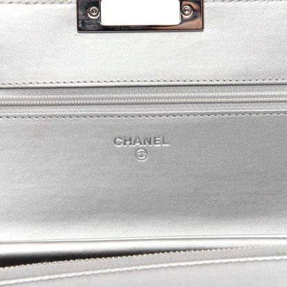 Chanel Patent Quilted Golden Class Wallet on Chain WOC Silver 8 of 9