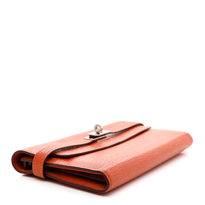 Hermes Chevre Mysore Kelly Longue Wallet Feu 4 of 9