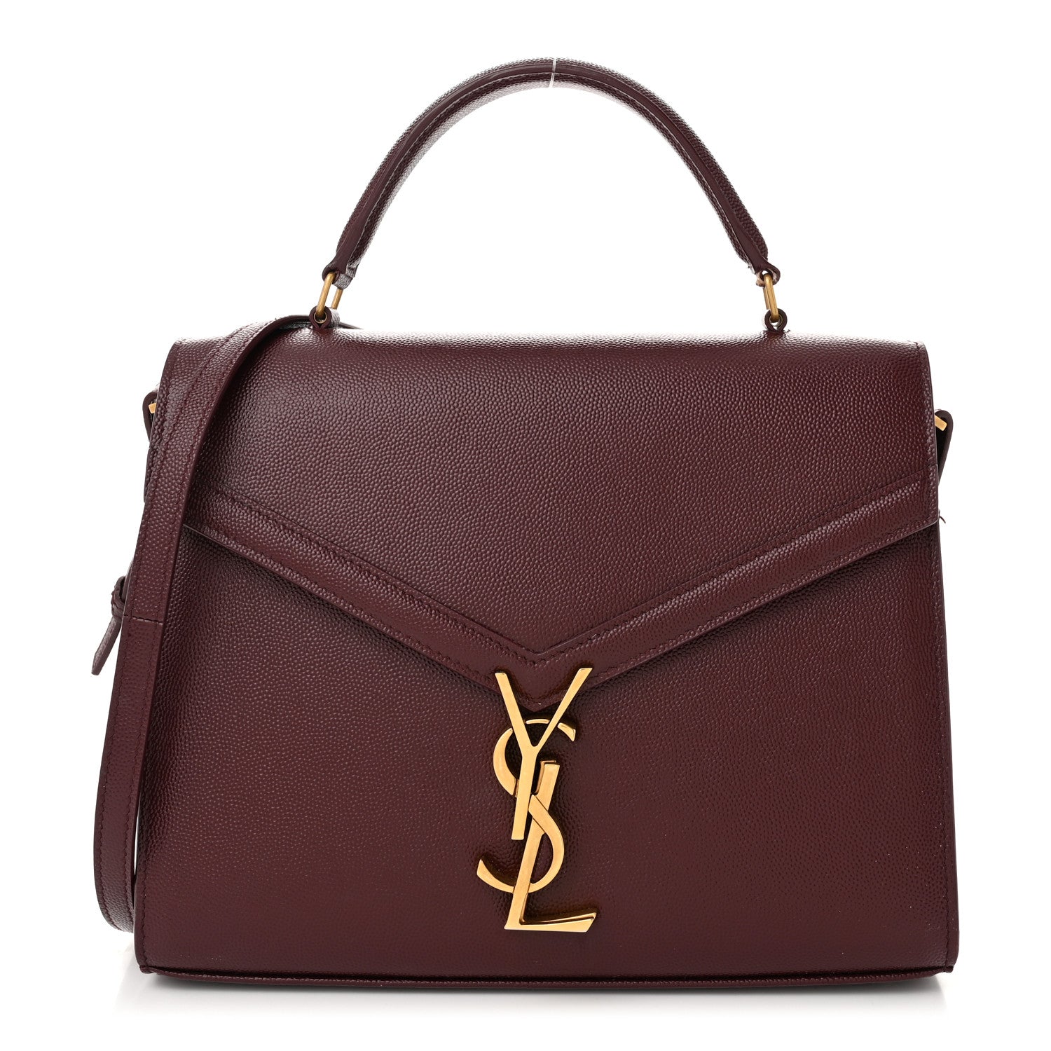 Saint Laurent Grain de Poudre Medium Classic Monogram Cassandra Top Handle Rouge Legion 1 of 12