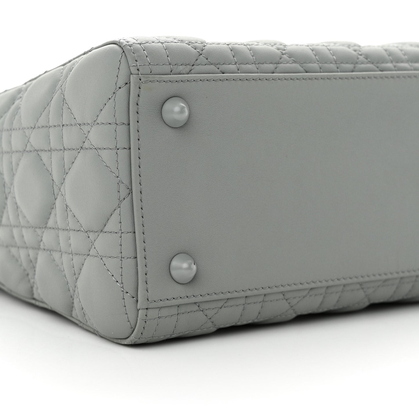 Ultra Matte Calfskin Cannage Large Lady Dior Grey Stone