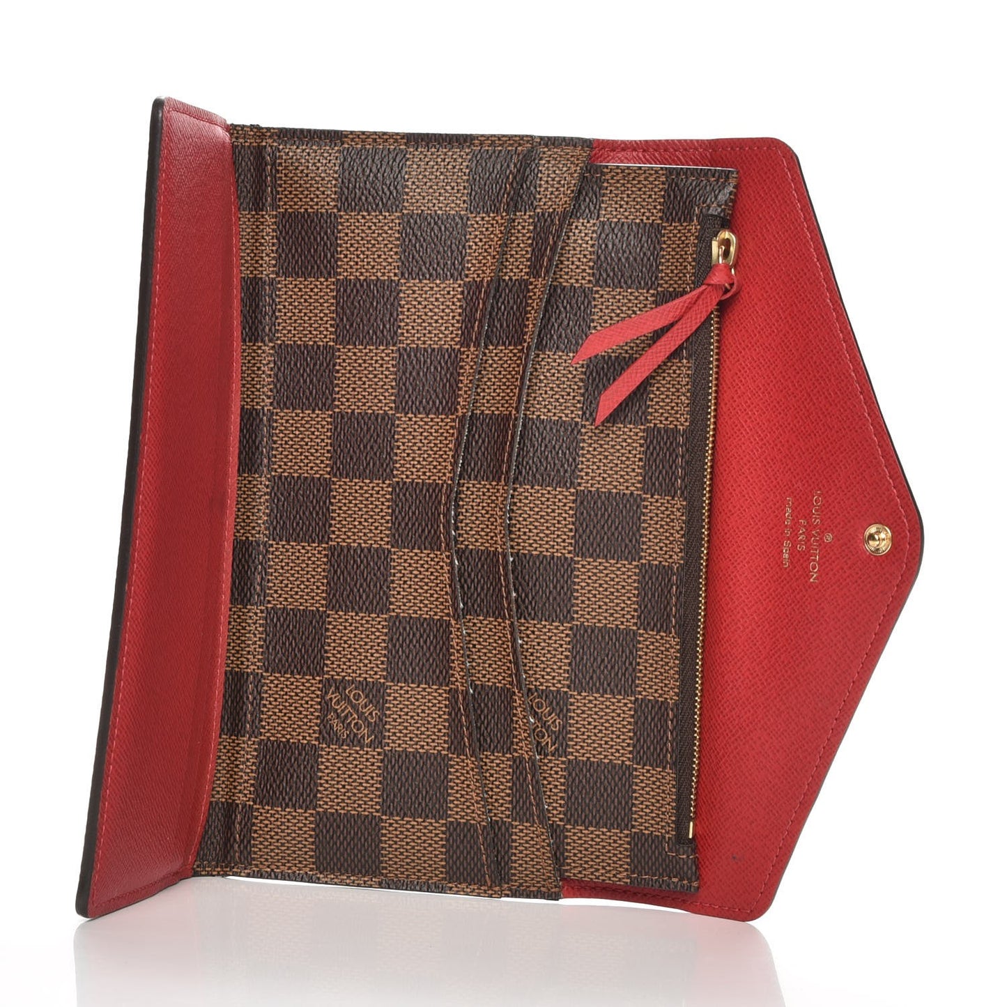 Damier Ebene Josephine Wallet Red