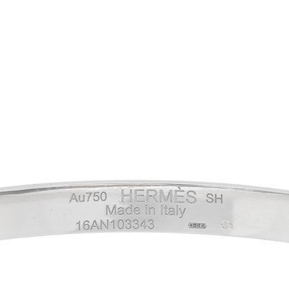 Hermes 18K White Gold Diamond PM H D'Ancre Bracelet SH 3 of 3