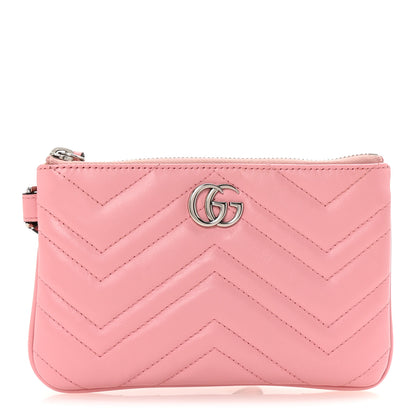 Gucci Calfskin Matelasse GG Marmont Wrist Wallet Wild Rose 1 of 8