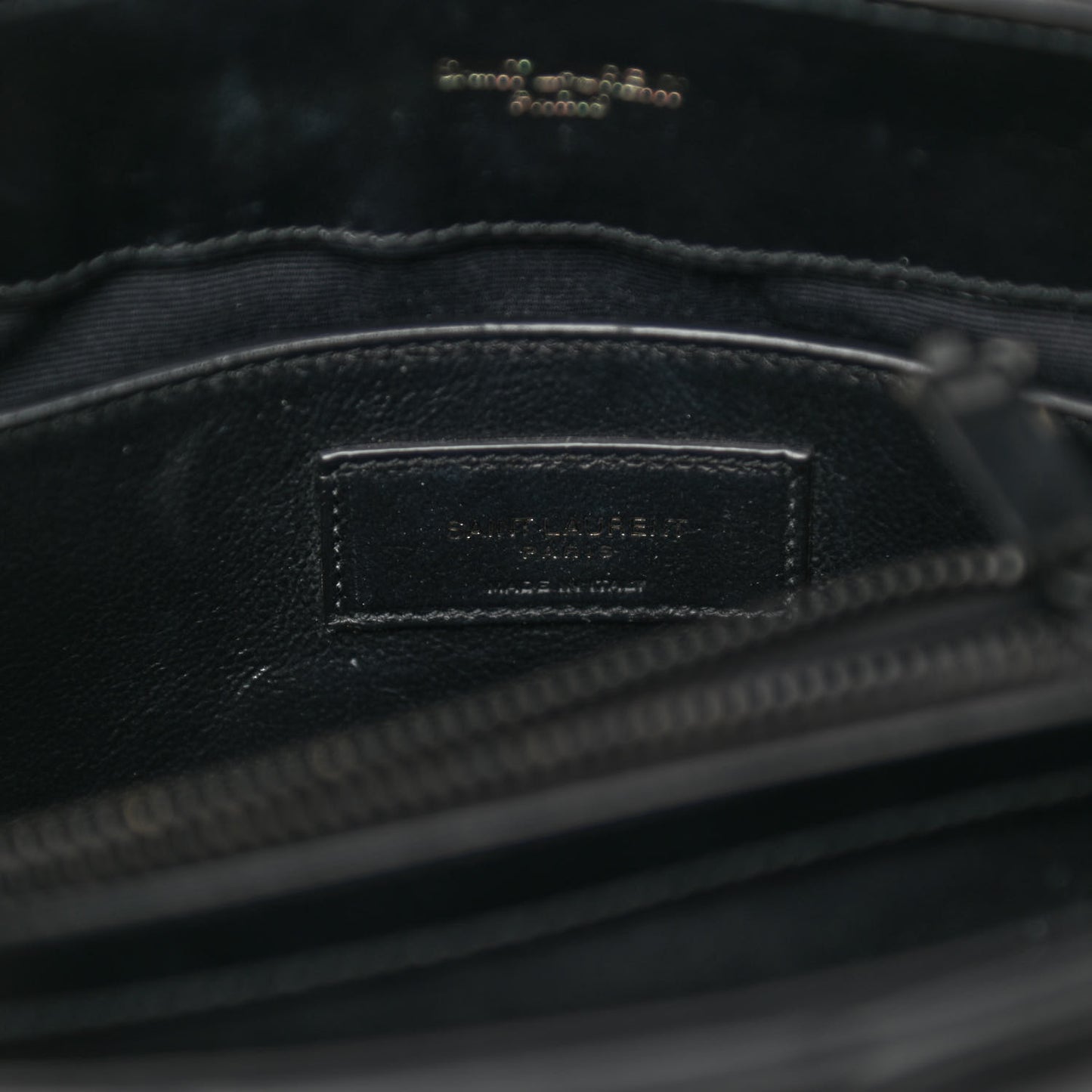 Calfskin Y Quilted Monogram Monochrome Small Loulou Chain Satchel Black