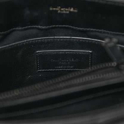 Saint Laurent Calfskin Y Quilted Monogram Monochrome Small Loulou Chain Satchel Black 6 of 15