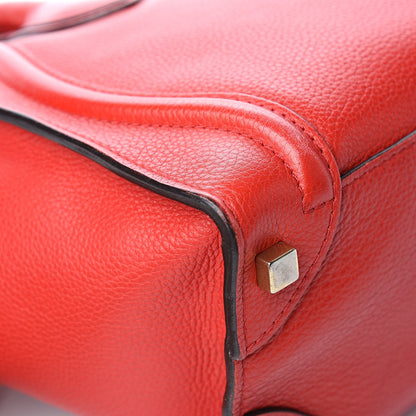 Celine Drummed Calfskin Micro Luggage Red 11 of 19