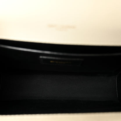 Saint Laurent Grain De Poudre Textured Mixed Matelasse Medium Triquilt Monogram Satchel Crema Soft 5 of 9