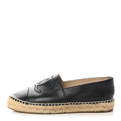 Chanel Lambskin CC Espadrilles 35 Black 1 of 10
