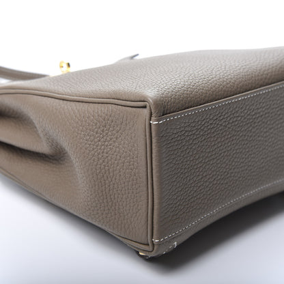 Hermes Taurillon Clemence Kelly Ado Backpack Etoupe 5 of 9