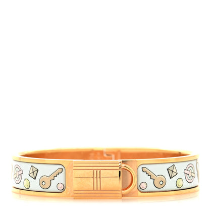Hermes Enamel Narrow Clic Cadenas Locky Me Bracelet PM Songe Pastel 1 of 5