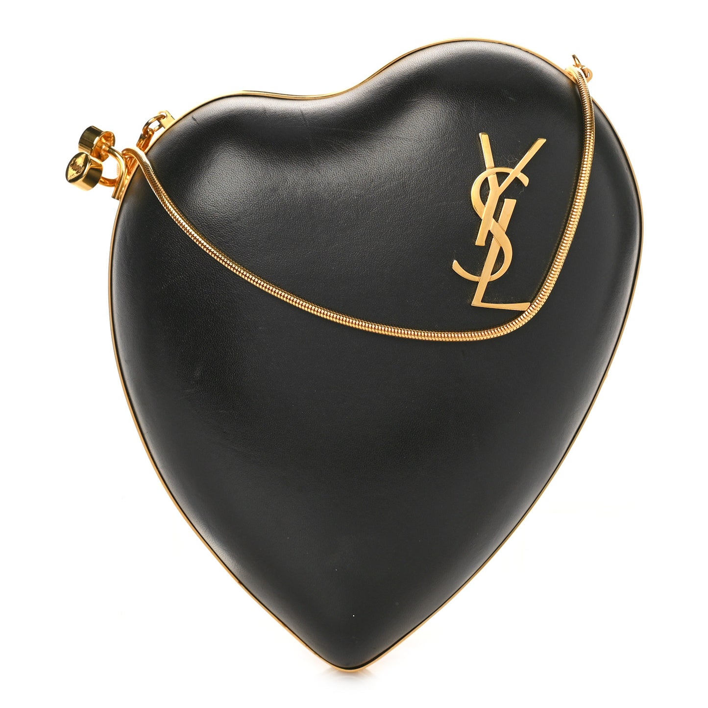 Smooth Calfskin Heart Monogram Love Box Crossbody Black