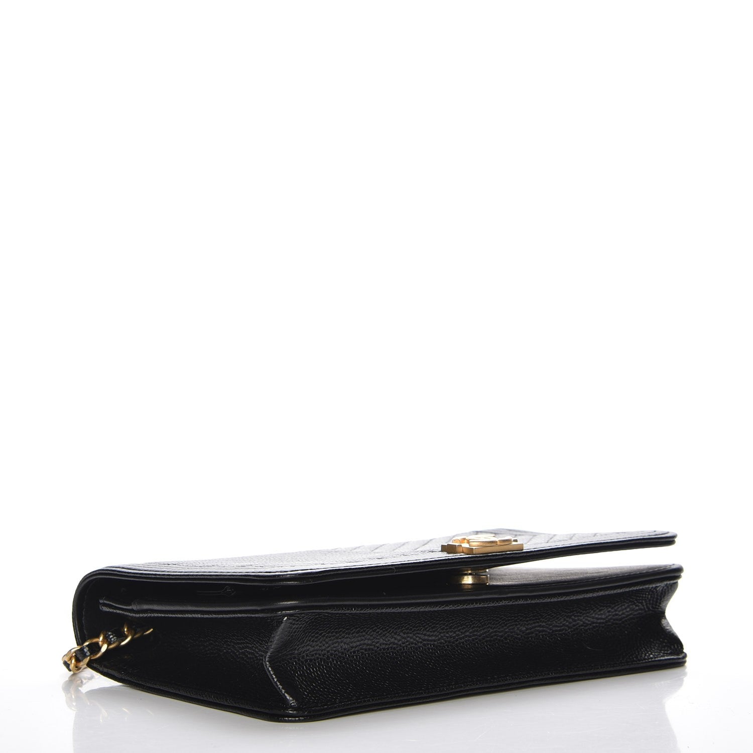 Chanel Caviar Chevron Quilted Boy Wallet On Chain WOC Black 4 of 9