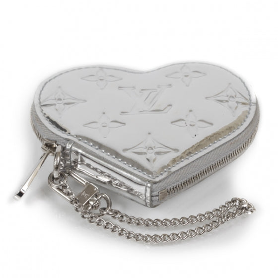 Louis Vuitton Monogram Miroir Heart Coin Purse Silver 4 of 11