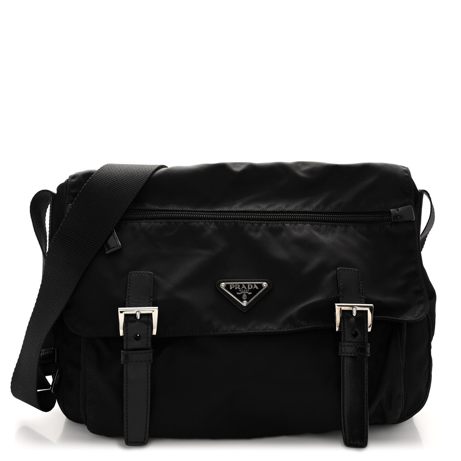 Prada Tessuto Nylon Messenger Bag Black 1 of 9