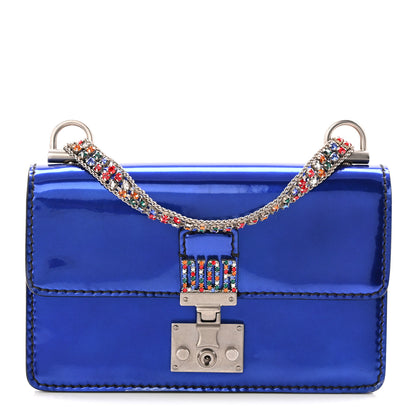 Christian Dior Metallic Patent Crystal Dioraddict Flap Bag Blue 1 of 9