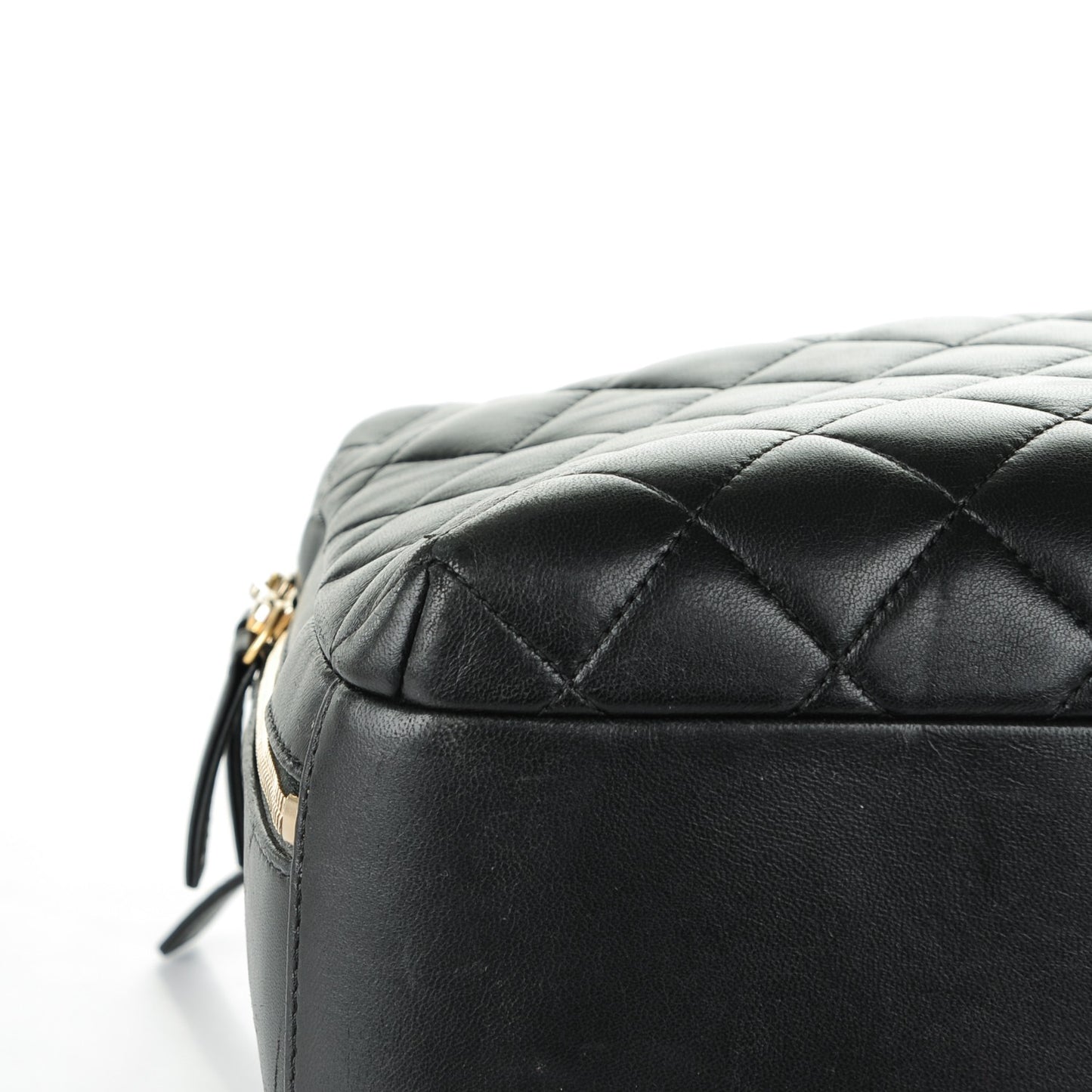 Lambskin Quilted Trendy CC Bowling Bag Black