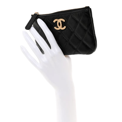 Chanel Caviar Quilted Studded CC Small Pouch Black 2 of 8