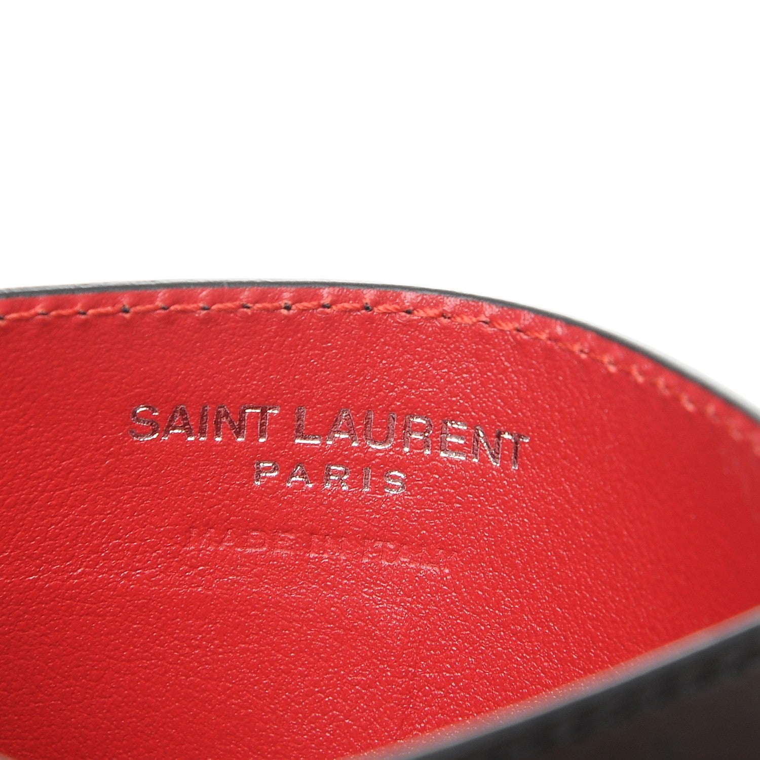 Saint Laurent Ribbed Calfskin Opium Monogram Credit Card Case Black 6 of 7