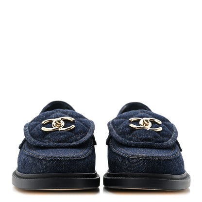 Chanel Denim CC Turnlock Loafers 36 Dark Blue 3 of 10