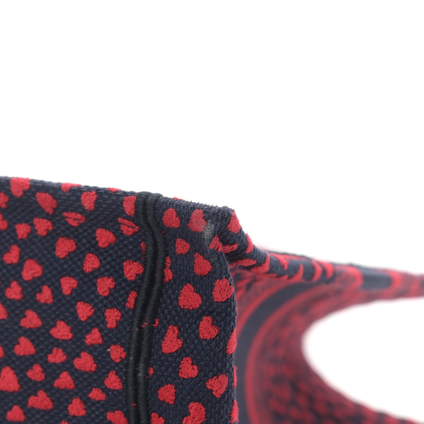 Canvas Embroidered Pop Heart I Love Paris Medium Book Tote Red Multicolor