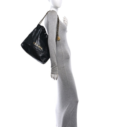 Chanel Shiny Calfskin Quilted Small Chanel 22 Black 2 of 11