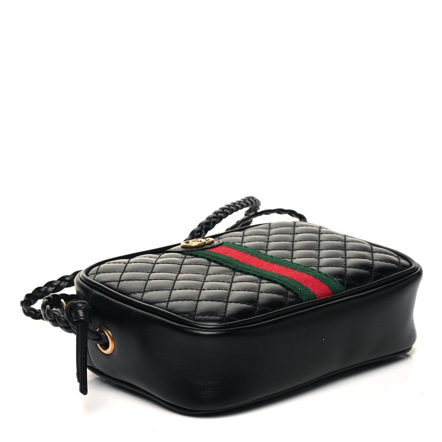 Calfskin Trapuntata Web Mini GG Shoulder Bag Black
