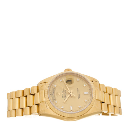 Rolex 18K Yellow Gold Diamond 36mm Oyster Perpetual Day-Date President Watch Champagne 18038 2 of 4